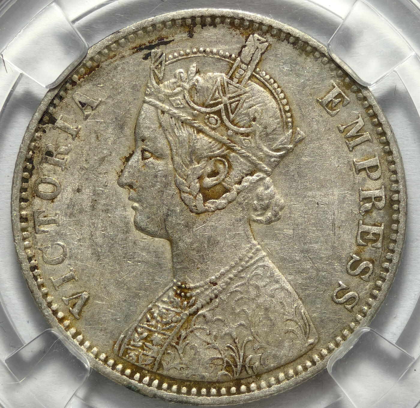 紫瑗钱币——第576期 英属印度 1901年 维多利亚 1卢比 保粹 XF97