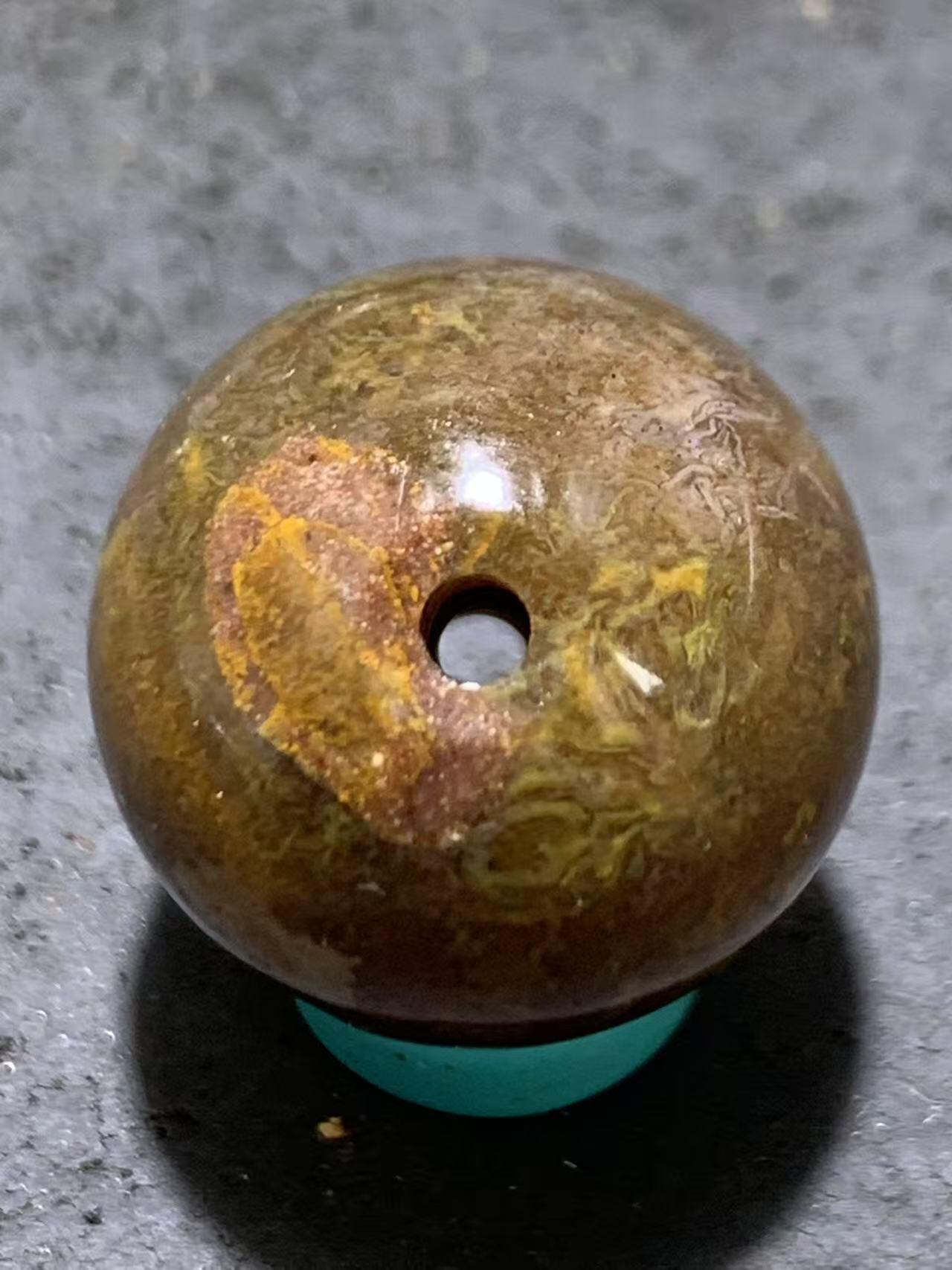 精美草花纹玛瑙2.0随形圆珠一颗！