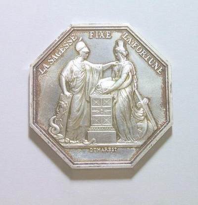 【银】法国1799年 女神站像高浮雕精制八角六边形银章 38MM 30克 - 【银】法国1799年 女神站像高浮雕精制八角六边形银章 38MM 30克