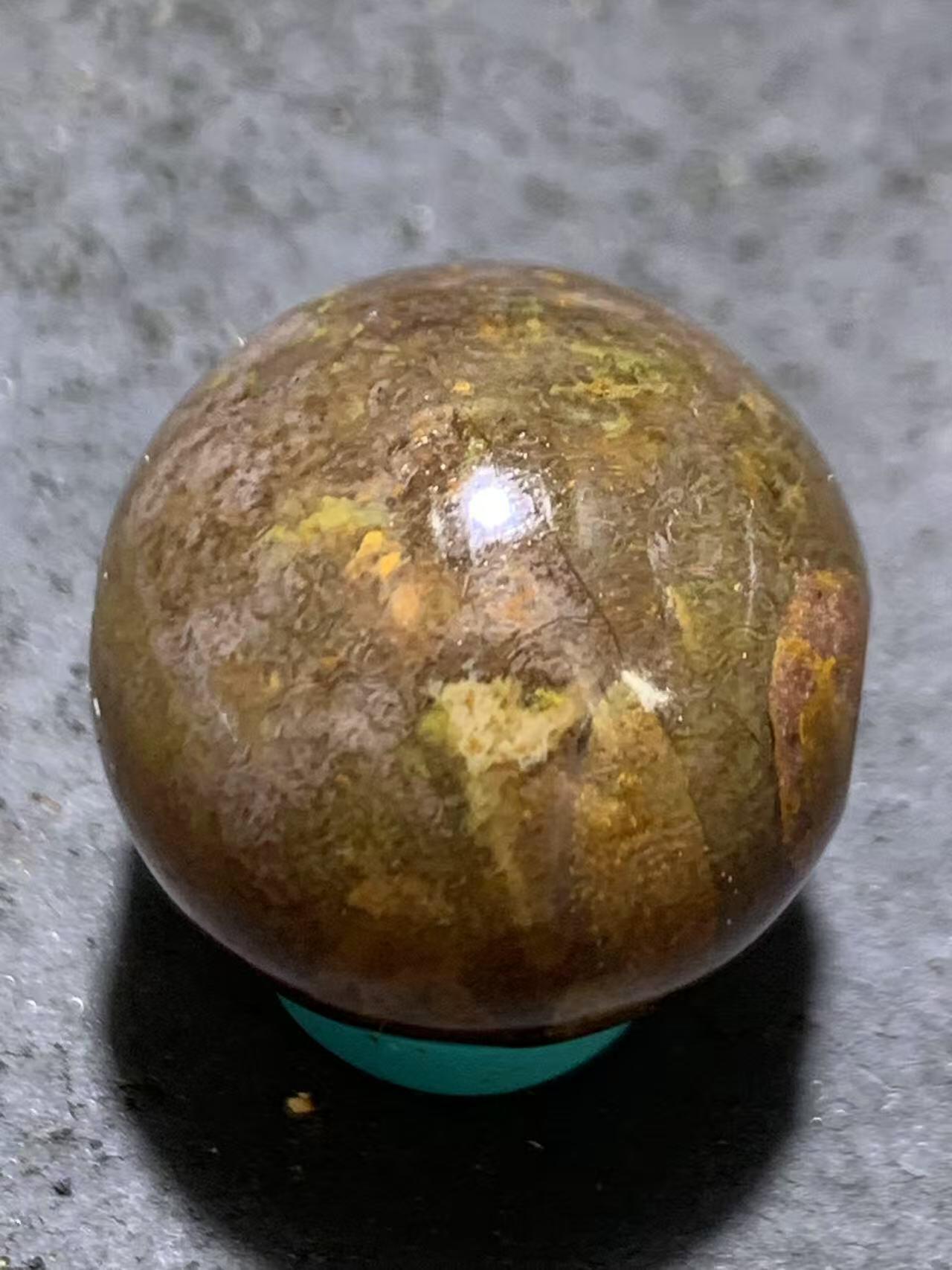 精美草花纹玛瑙2.0随形圆珠一颗！