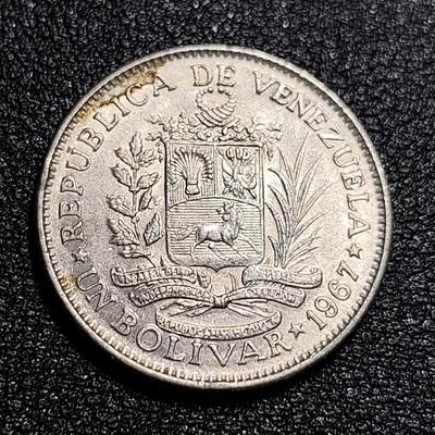 泉币菌-第55场-各国散币场 - 委内瑞拉1967年1玻利瓦尔 西蒙·玻利瓦尔 镍币