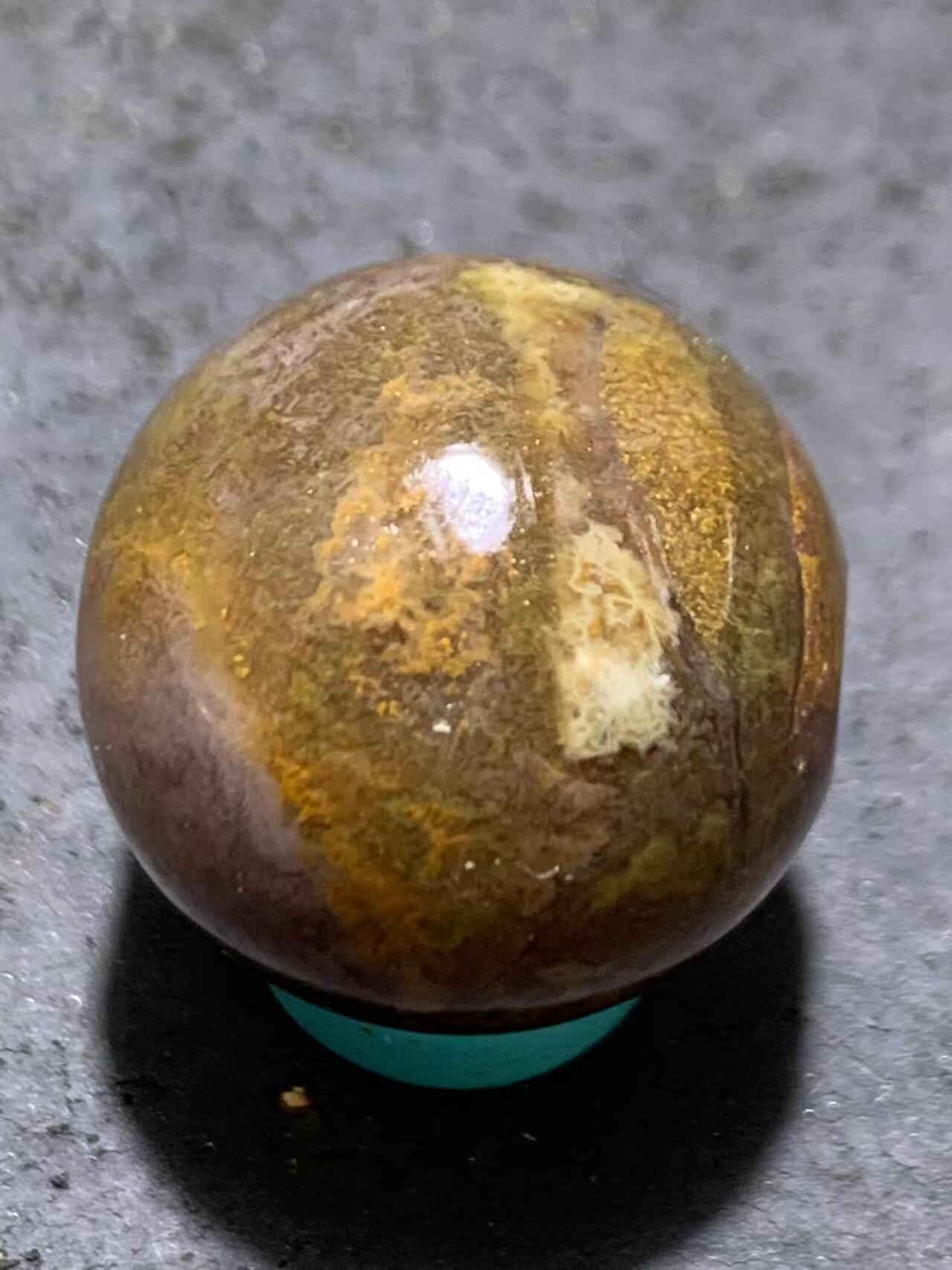 精美草花纹玛瑙2.0随形圆珠一颗！
