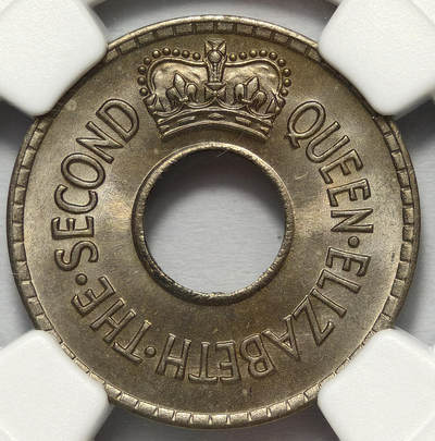 紫瑗钱币——第576期 - 斐济 1954年 伊丽莎白二世 半便士 NGC MS65