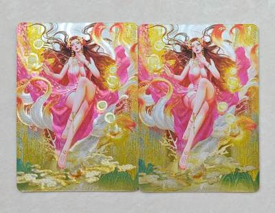 花开卡拍第31期（7月20号周日截拍，品控勿拍!!!拍品不寄存，运费5元，自制卡难免瑕疵，可能存在轻微撞角爆边等出厂瑕疵，品控介意勿拍！） - 燎原 解语花特卡 刷子神妲己 粗闪工艺两张