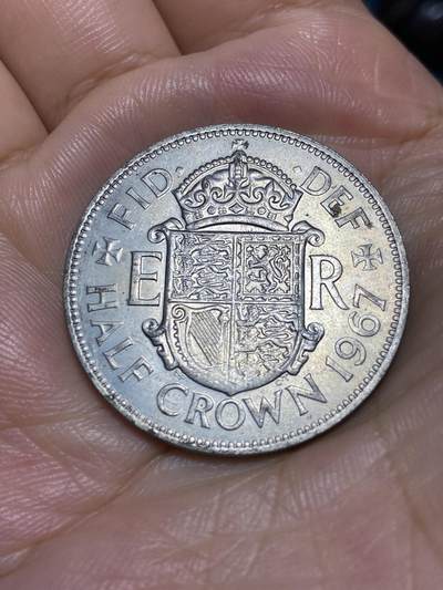 2025年第六十八场(总第九十四场）外国好品散币(免佣金) - 英国🇬🇧1967年半克朗(伊丽莎白二世青年桂冠，普制币关门年)