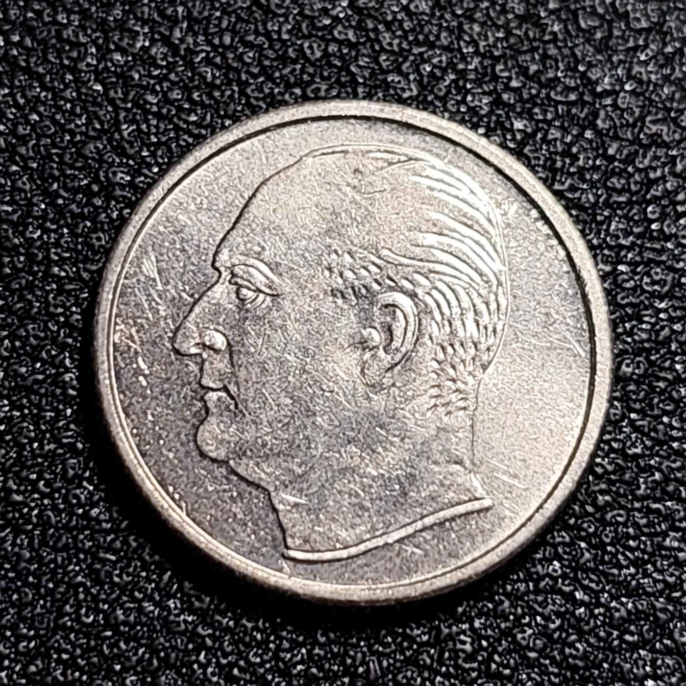 泉币菌-第56场-各国散币场 原光美品 挪威1973年25欧尔铜镍币，西伯利亚山雀，奥拉夫五世，17mm