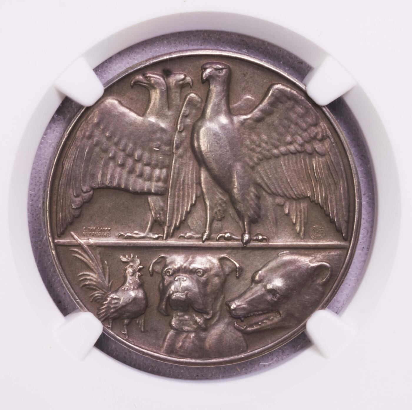 NGC-MS64 1914德国国会开战决议纪念银章 冠军