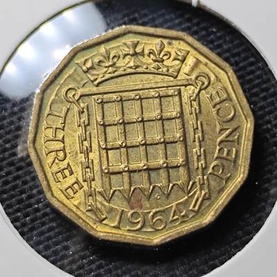 KK钱币收藏小铺 第310期 2月预留时间 周末发货 - 1964英国3便士 