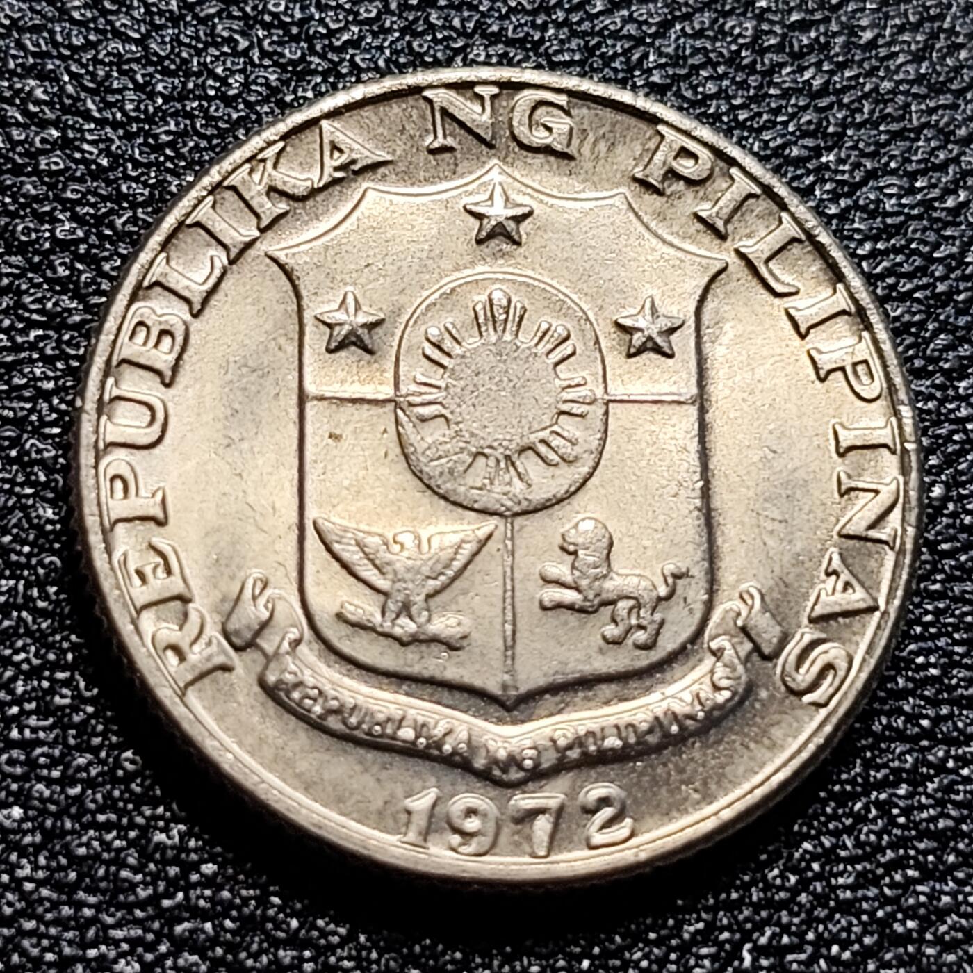 泉币菌-第57场-各国散币场 原光美品 菲律宾1972年25分 画家胡安·卢纳 铜镍锌币 外国钱币硬币 21mm