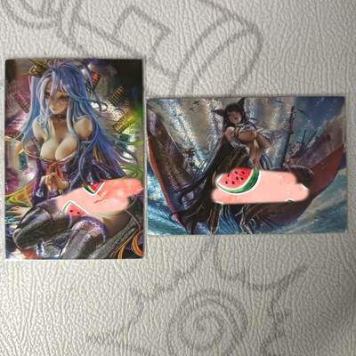 花开卡拍第31期（7月20号周日截拍，品控勿拍!!!拍品不寄存，运费5元，自制卡难免瑕疵，可能存在轻微撞角爆边等出厂瑕疵，品控介意勿拍！） - 猴子动漫卡牌 璇粗定制卡 游戏人生白+阿狸 粗闪