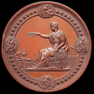 修遠堂世界钱币第七十八期 - 1876年费城世界博览会大型铜章 76.30mm，276.60g 非常厚重 边一磕碰