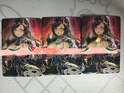 花开卡拍第31期（7月20号周日截拍，品控勿拍!!!拍品不寄存，运费5元，自制卡难免瑕疵，可能存在轻微撞角爆边等出厂瑕疵，品控介意勿拍！） - 大胸妹卡三宫，彩闪