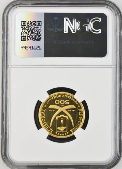 【金钰满堂钱币第四十三期】中国金银币/NGC评级币/金总封装币/国外金币 赤道几内亚1970年纪念林肯金币NGC PF68分 7.05克 含金量90% 