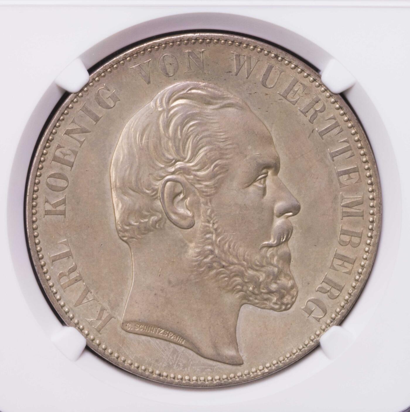 NGC-PF61 1871符腾堡乌尔姆教堂2泰勒精制大银币名誉品