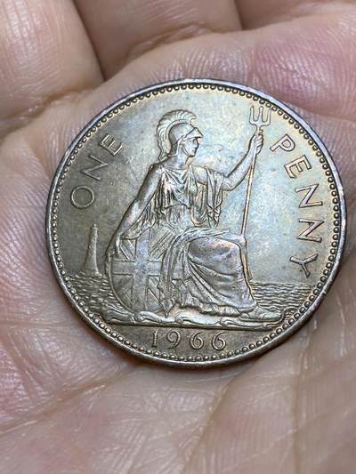 2025年第六十八场(总第九十四场）外国好品散币(免佣金) - 英国🇬🇧1966年1便士(伊丽莎白二世青年桂冠)