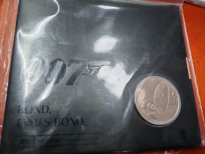 长老汇马年精选第九场拍卖 - 2020英国007詹姆斯邦德5英镑铜镍币，卡装