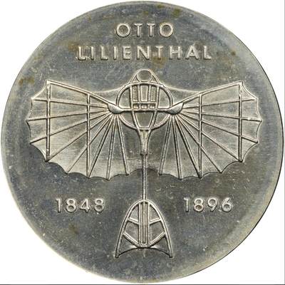 【德藏】世界币章拍卖第138期（拍品征集中~欢迎藏友联系） - 1973年 东德航空先驱奥托·利林塔尔诞辰125周年5马克纪念镍币 NGC MS66 淡包浆