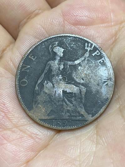 2025年第六十八场(总第九十四场）外国好品散币(免佣金) - 英国🇬🇧1897年1便士(维多利亚女王老年披纱)