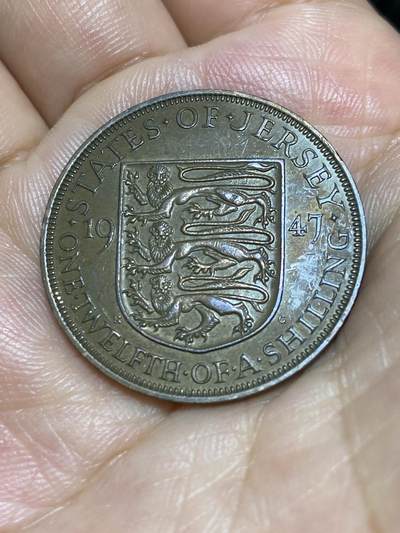 2025年第六十八场(总第九十四场）外国好品散币(免佣金) - 泽西岛🇯🇪1947年1/12先令(乔治六世时期，关门年)