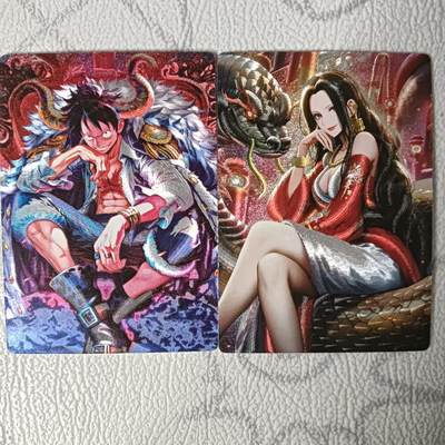 花开卡拍第31期（7月20号周日截拍，品控勿拍!!!拍品不寄存，运费5元，自制卡难免瑕疵，可能存在轻微撞角爆边等出厂瑕疵，品控介意勿拍！） - 奇点卡牌，路飞女帝，粗闪两张