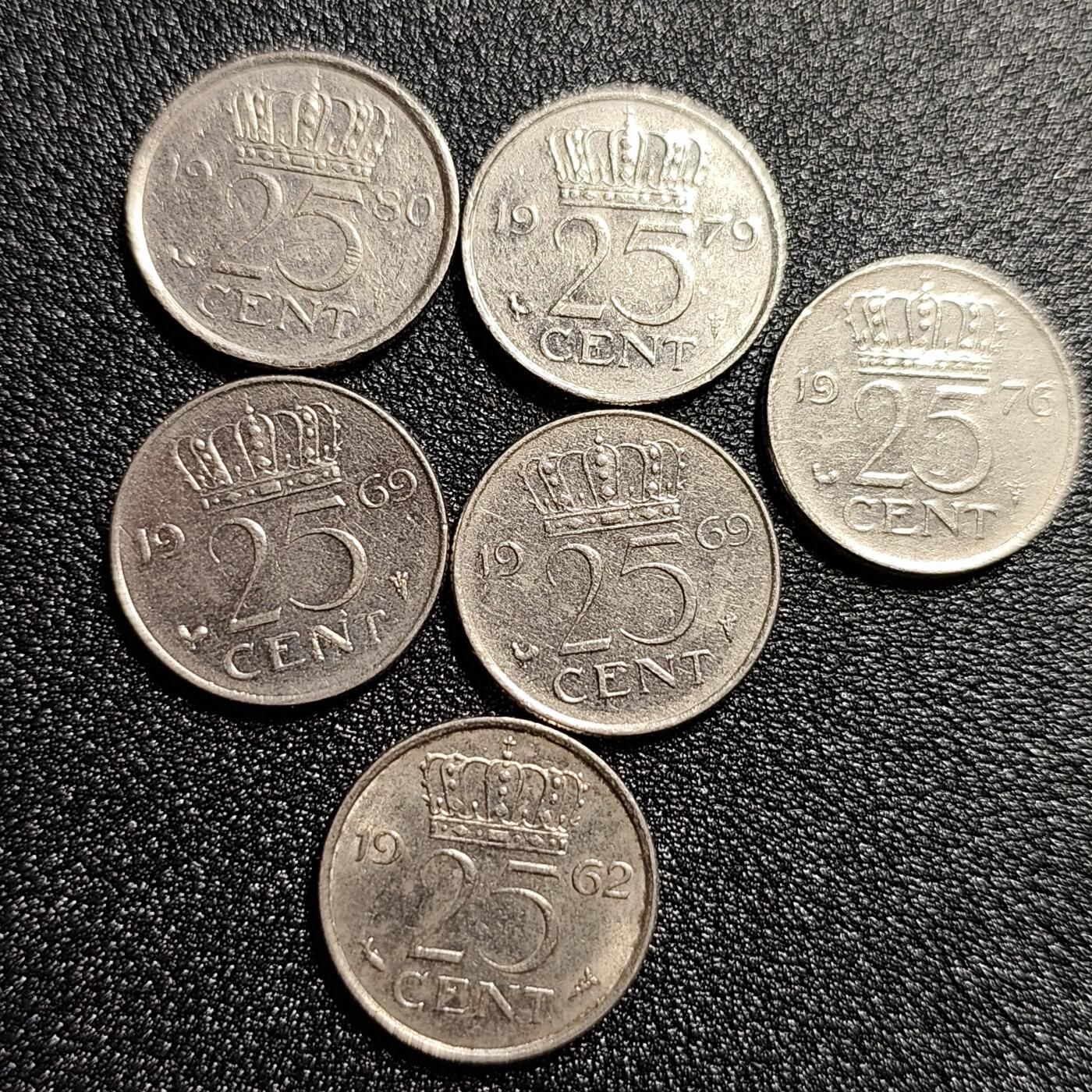泉币菌-第57场-各国散币场 荷兰币 6枚