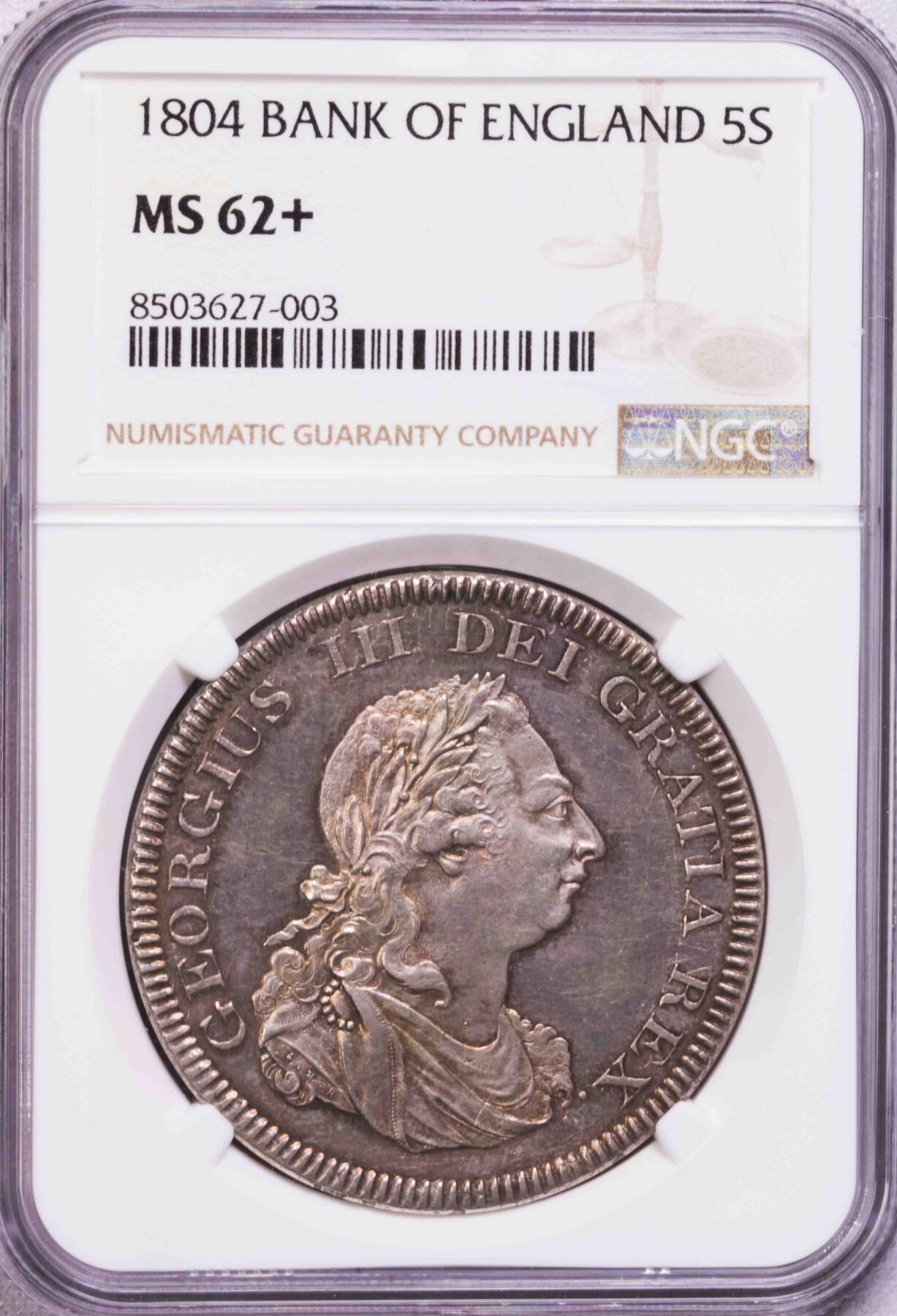 NGC-MS62+ 1804英国英格兰银行1元大银币