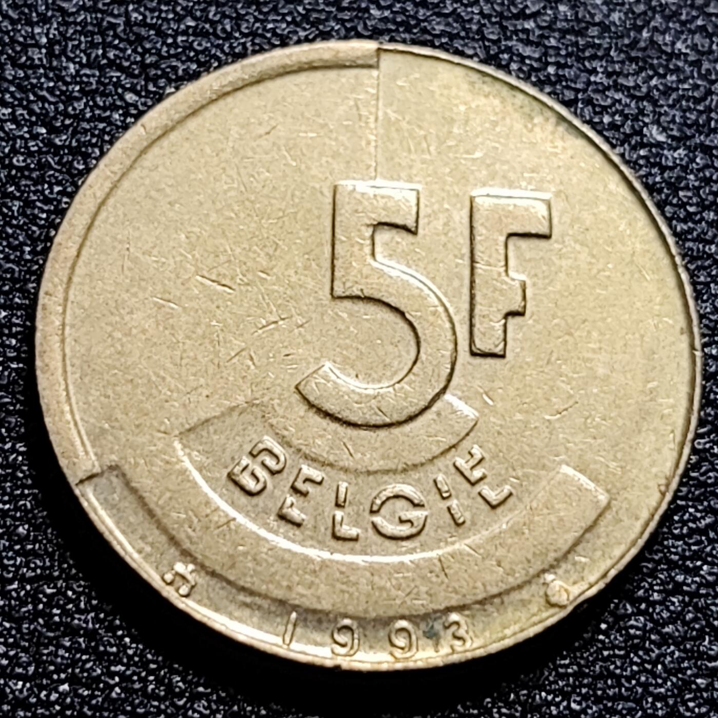 泉币菌-第57场-各国散币场 比利时早期 分裂的人格 24mm 比利时5法郎