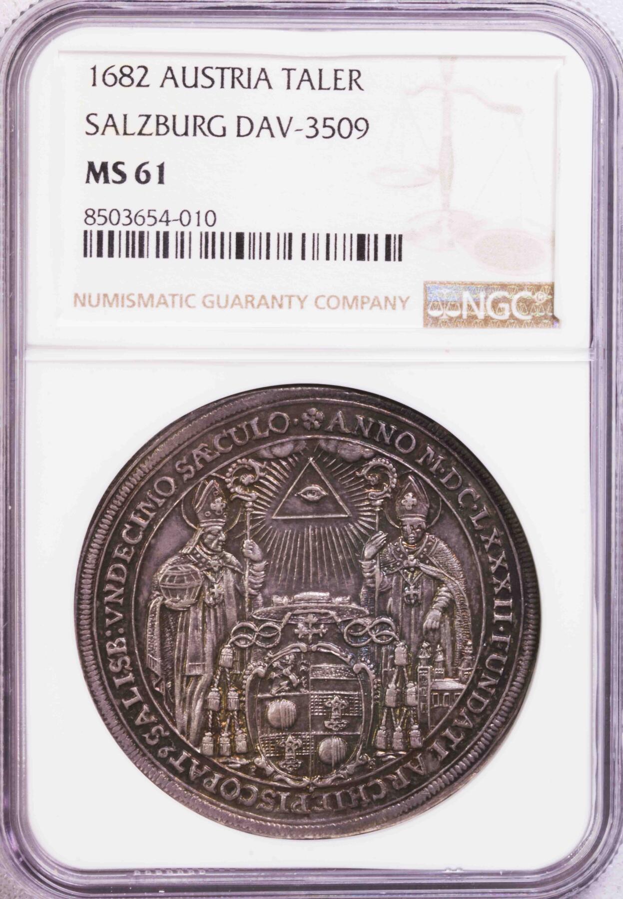 NGC-MS61 1682萨尔茨堡主教区建立泰勒大银币