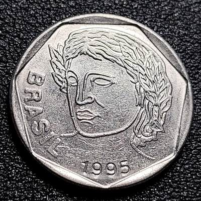 泉币菌-第57场-各国散币场 - 巴西1995年 25分 巴西女神 23.5mm 