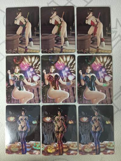 花开卡拍第31期（7月20号周日截拍，品控勿拍!!!拍品不寄存，运费5元，自制卡难免瑕疵，可能存在轻微撞角爆边等出厂瑕疵，品控介意勿拍！） - 不知火舞卡牌 一套三张 星光闪 三宫共9张