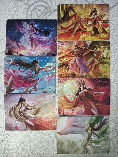 花开卡拍第31期（7月20号周日截拍，品控勿拍!!!拍品不寄存，运费5元，自制卡难免瑕疵，可能存在轻微撞角爆边等出厂瑕疵，品控介意勿拍！） - 鸡腿小舞美杜莎碧瑶彩闪卡7张