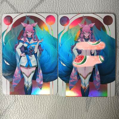 花开卡拍第31期（7月20号周日截拍，品控勿拍!!!拍品不寄存，运费5元，自制卡难免瑕疵，可能存在轻微撞角爆边等出厂瑕疵，品控介意勿拍！） - 艺术卡，老郑满赠，彩闪对卡阿狸