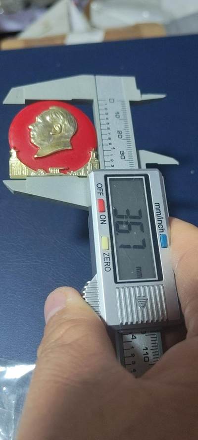 精品毛主席像章拍场 🔥红日高照汽车城🔥毛主席像章一枚，背面有铭文：红日高照汽车城    全厂实现一片红纪念