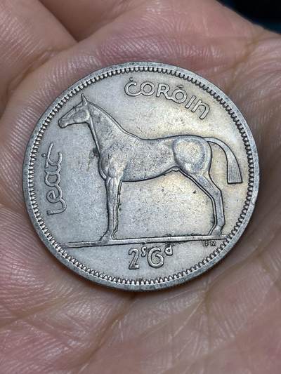 2025年第六十八场(总第九十四场）外国好品散币(免佣金) - 爱尔兰🇮🇪1963年半克朗(等值2.5先令，共和国时期第一套第二版，铜镍材质)