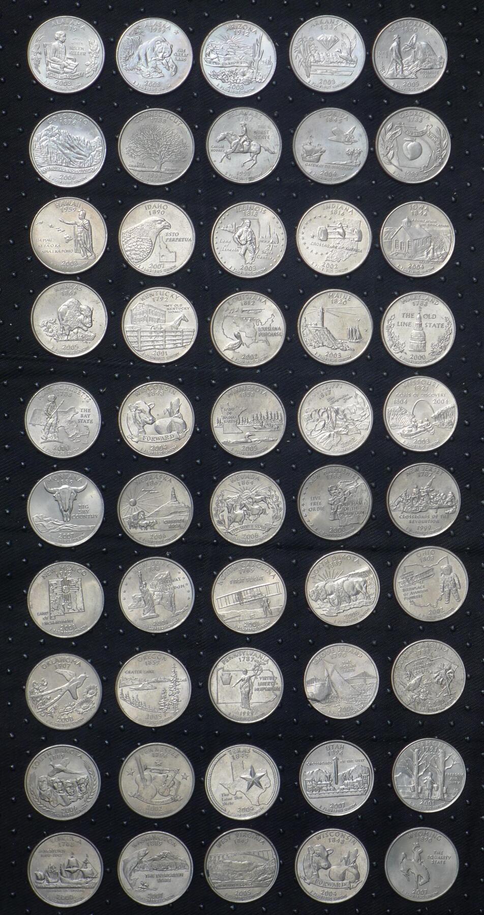 世界钱币章牌书籍专场拍卖第212期 美国50州纪念币 50枚带册