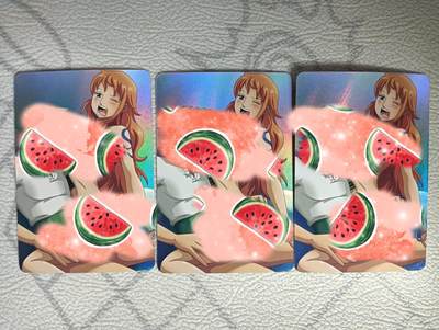 花开卡拍第31期（7月20号周日截拍，品控勿拍!!!拍品不寄存，运费5元，自制卡难免瑕疵，可能存在轻微撞角爆边等出厂瑕疵，品控介意勿拍！） - 艺术卡，绝版卡，索隆娜美彩闪三宫