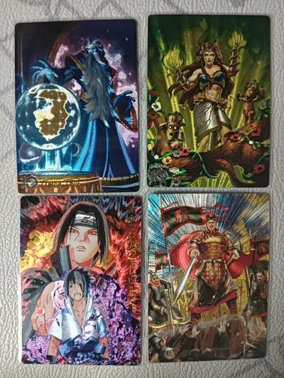 花开卡拍第31期（7月20号周日截拍，品控勿拍!!!拍品不寄存，运费5元，自制卡难免瑕疵，可能存在轻微撞角爆边等出厂瑕疵，品控介意勿拍！） - 奇点卡牌 魔兽世界2张+火影1张+名将华章-白起1张 粗闪