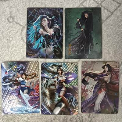 花开卡拍第31期（7月20号周日截拍，品控勿拍!!!拍品不寄存，运费5元，自制卡难免瑕疵，可能存在轻微撞角爆边等出厂瑕疵，品控介意勿拍！） - 日替内室卡牌一套3张粗闪+天蝎座+任盈盈粗闪，共5张
