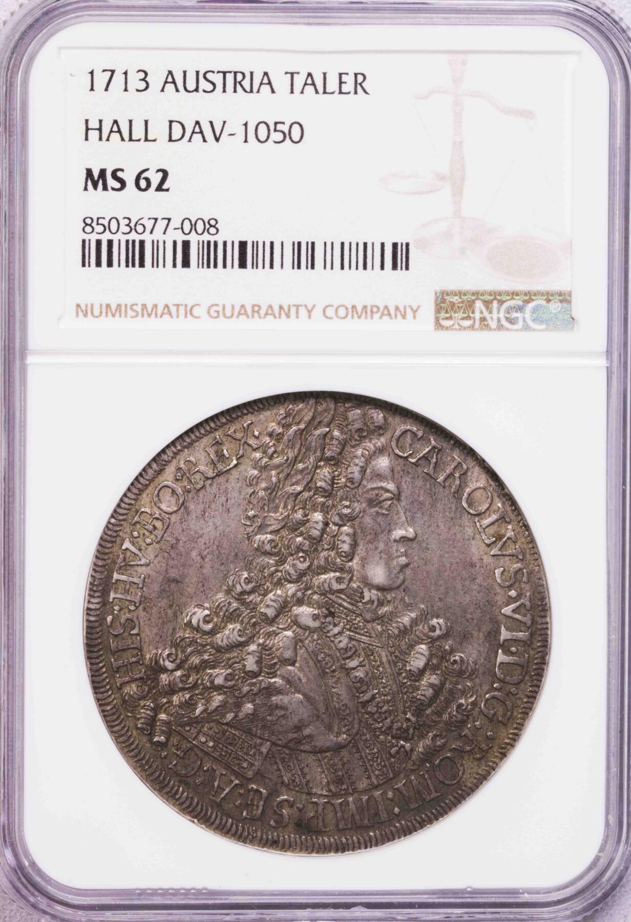 NGC-MS62 1713神罗大卷毛泰勒大银币原味