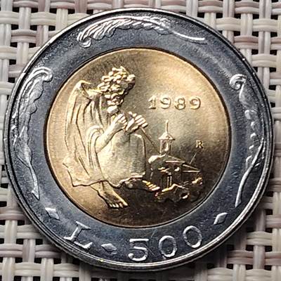 布加迪🐬～世界钱币(上海)🌾第 228 期 /  各国套币和散币 - 圣马力诺🇸🇲 1989年 500里拉