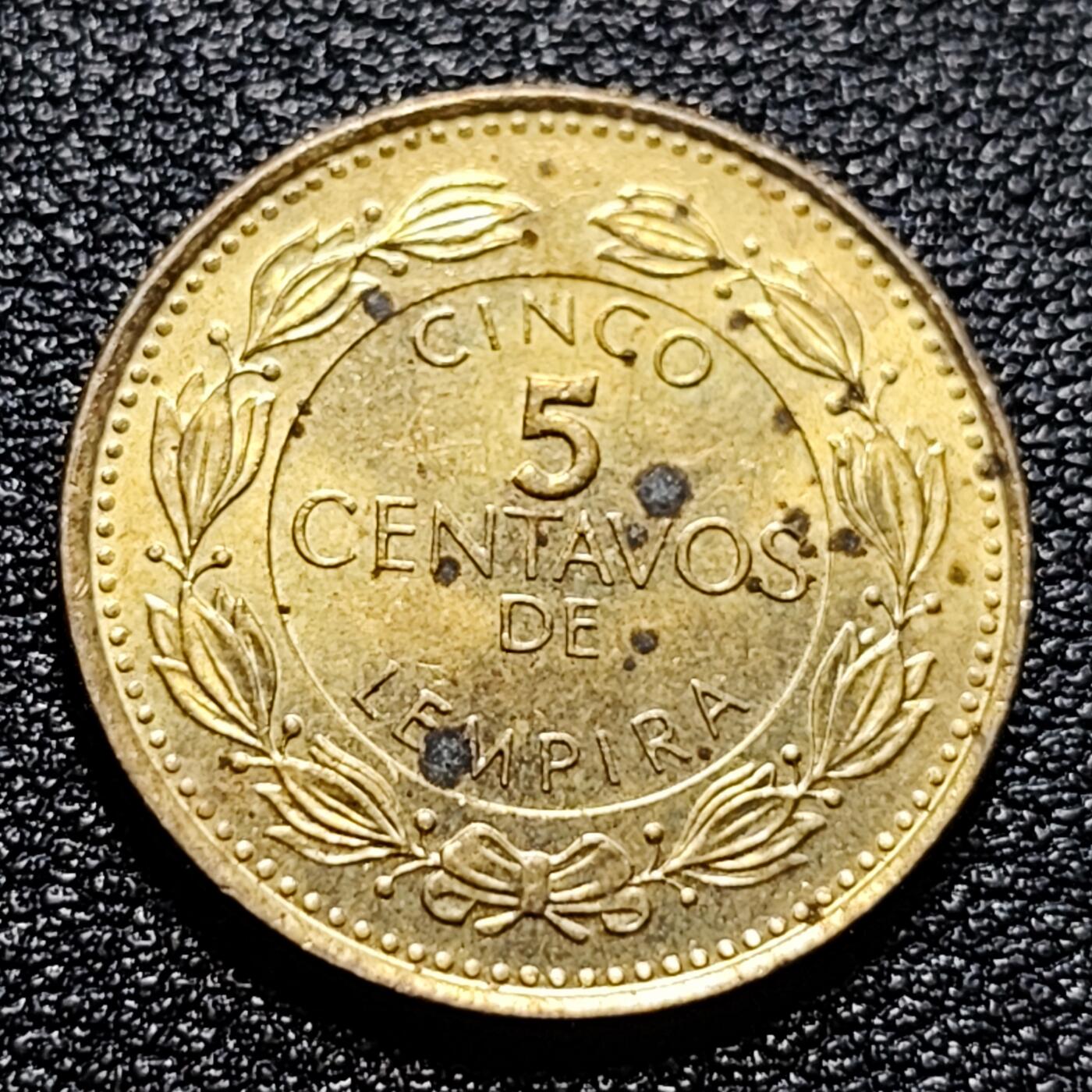 泉币菌-第57场-各国散币场 铜光美品 洪都拉斯 5森塔沃硬币