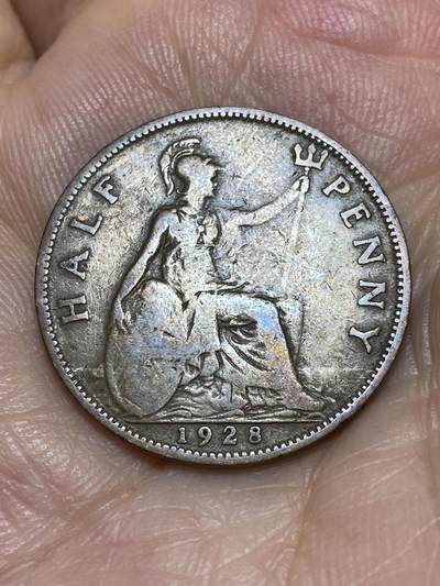 2025年第六十八场(总第九十四场）外国好品散币(免佣金) - 英国🇬🇧1928年半便士(乔治五世第三版，首发年)