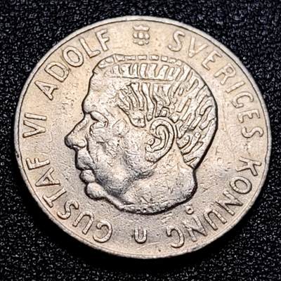 泉币菌-第57场-各国散币场 - 瑞典1970年1克朗 古斯塔夫六世国王 皇冠 25mm