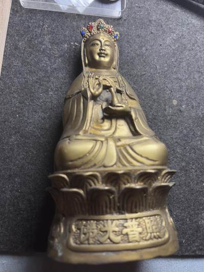 文馨钱币收藏第 261 场，优选品质银币，铜币场，本场拍品不预留，中拍不满包邮请付邮费 - 回流大慈大悲观世音菩萨铜像