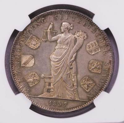 NGC-MS62 1837巴伐利亚货币协议女神2泰勒大银币 - NGC-MS62 1837巴伐利亚货币协议女神2泰勒大银币