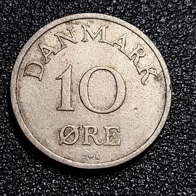 泉币菌-第56场-各国散币场 - 丹麦1957年 10欧尔 铜镍币 皇冠 18mm