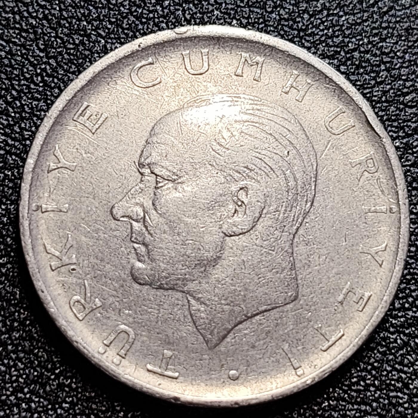 泉币菌-第59场-各国老币铜币场 早期 土耳其1960年1里拉镍钢币 凯末尔 27MM 