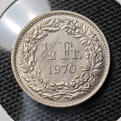 KK钱币收藏小铺 第311期 2月预留时间 周末发货 - 1970瑞士1/2半法郎 好品