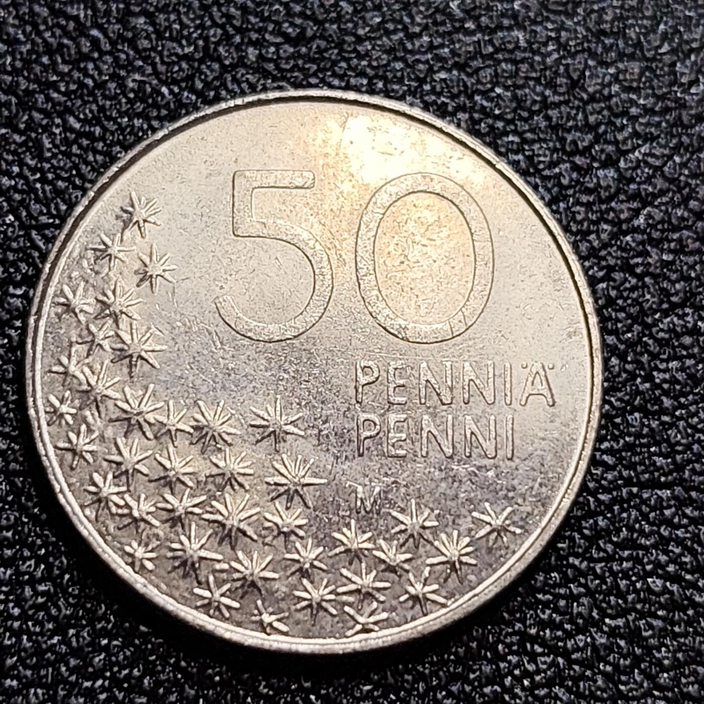 泉币菌-第58场-各国老币铜币场 芬兰 1991年50芬尼白铜硬币 北极熊 