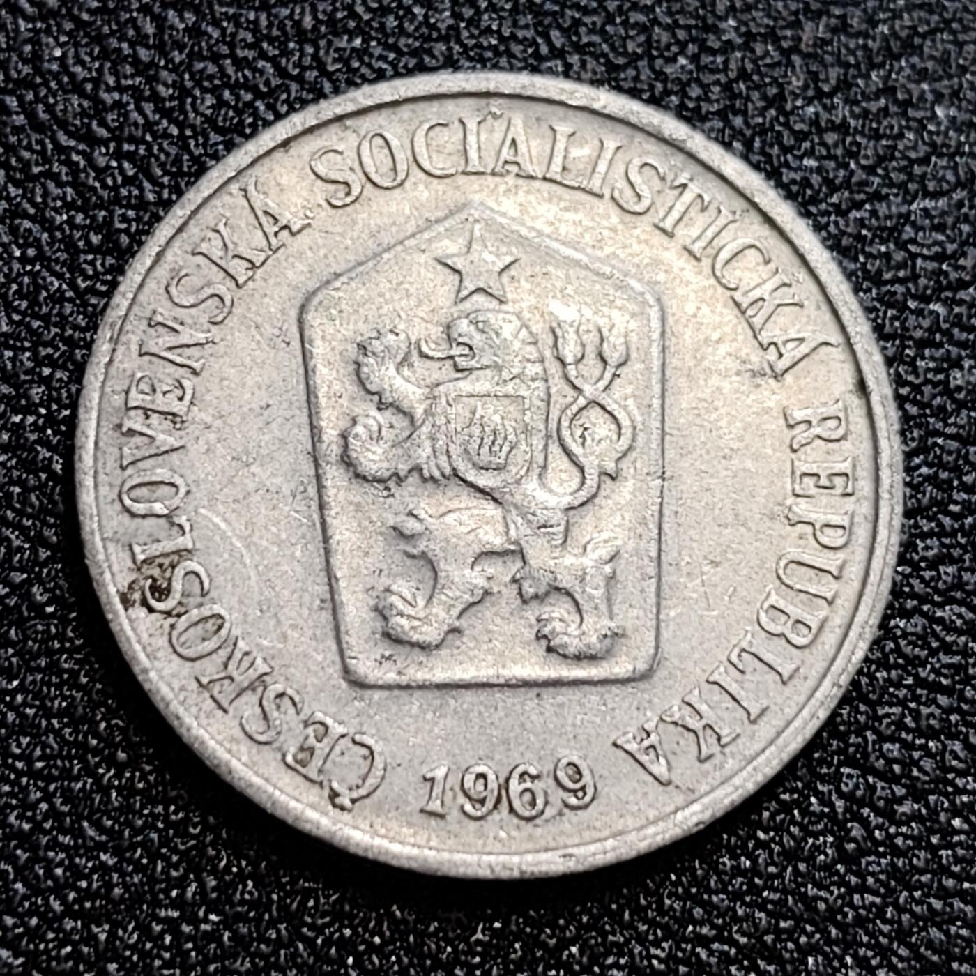 泉币菌-第58场-各国老币铜币场 1969年 捷克斯洛伐克10分 早期社会主义 22mm